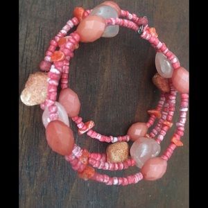 Coral wrap bangle bracelet